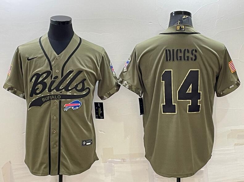 Men's Buffalo Bills ACTIVE PLAYER Custom Olive Salute to Service Cool Base Stitched Baseball Jersey Men's Buffalo Bills ACTIVE PLAYER Custom Olive Salute to Service Cool Base Stitched Baseball Jersey